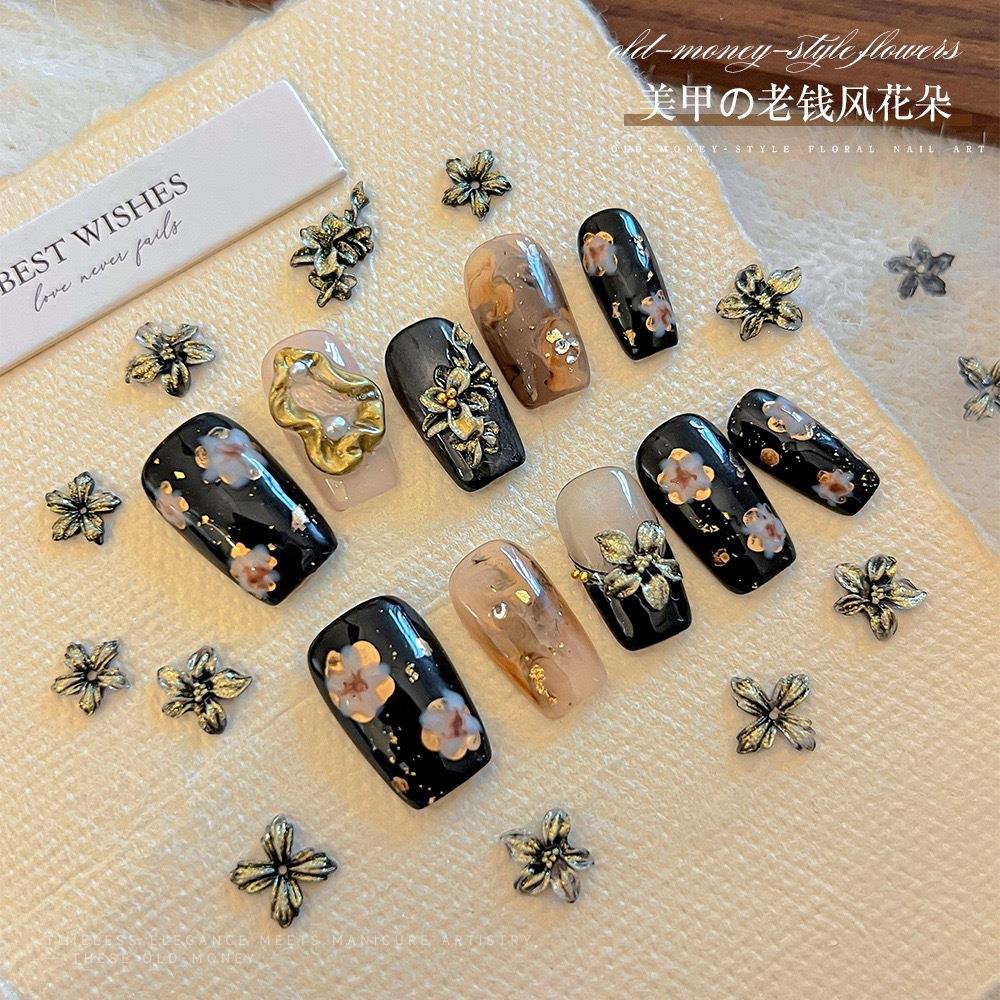 Nail Art Old Money - 50 pcs Hiasan Kuku Bunga Gaya