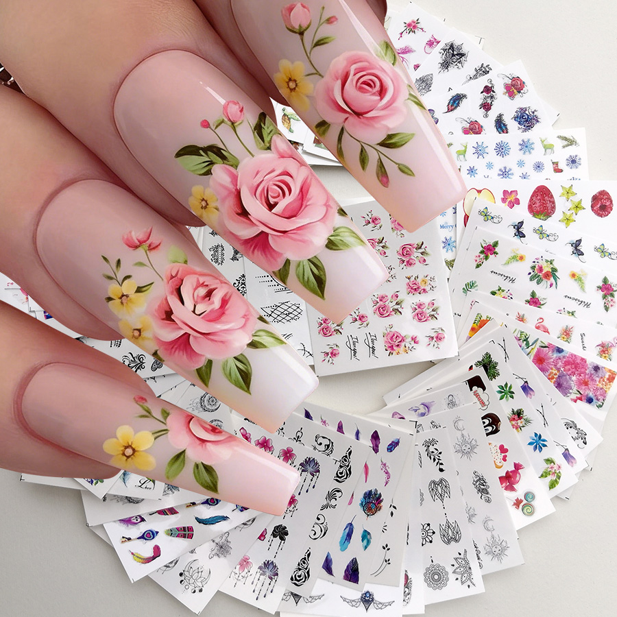 Nail Art France - 48 Buah Stiker Seni Kuku, Bunga