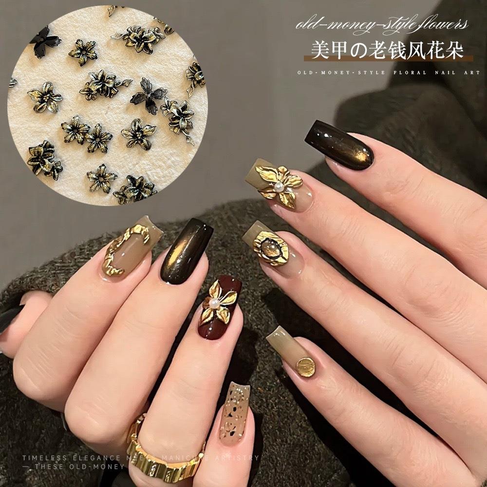 50 pcs Hiasan Kuku Bunga Gaya  - Nail Art Old Money ulasan dan harga