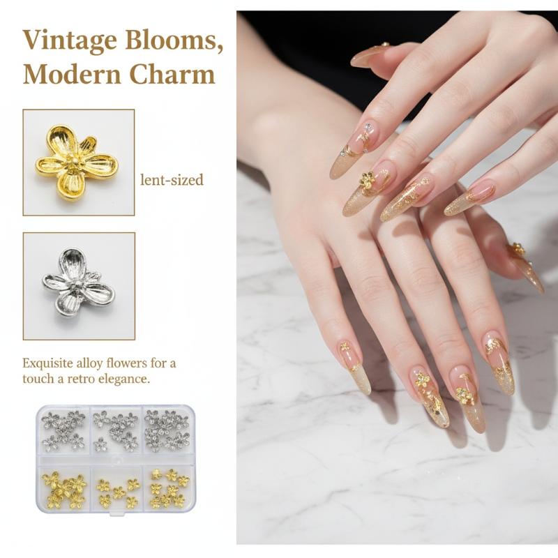20/30 Buah Hiasan Kuku Bunga 3 - Nail Art Lilac ulasan dan harga