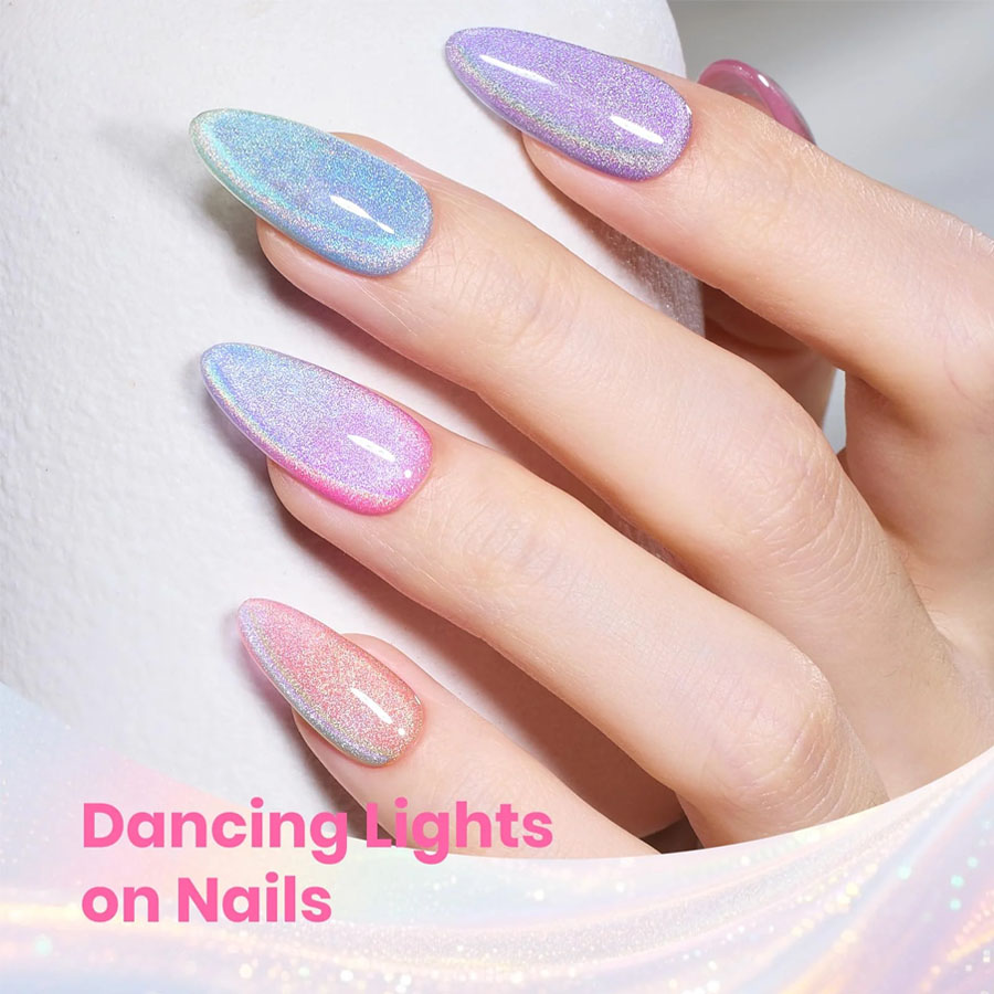 QAZIXU 1/6 Pcs Set Cat Eye Gel - Nail Art Pink Cat Eye ulasan dan harga