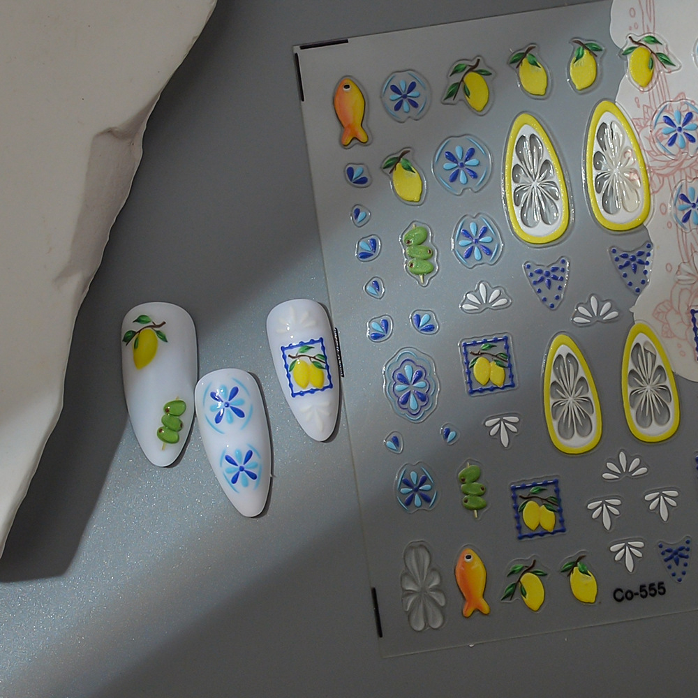 Stiker Kuku Buah Lemon Desain  - Nail Art France ulasan dan harga