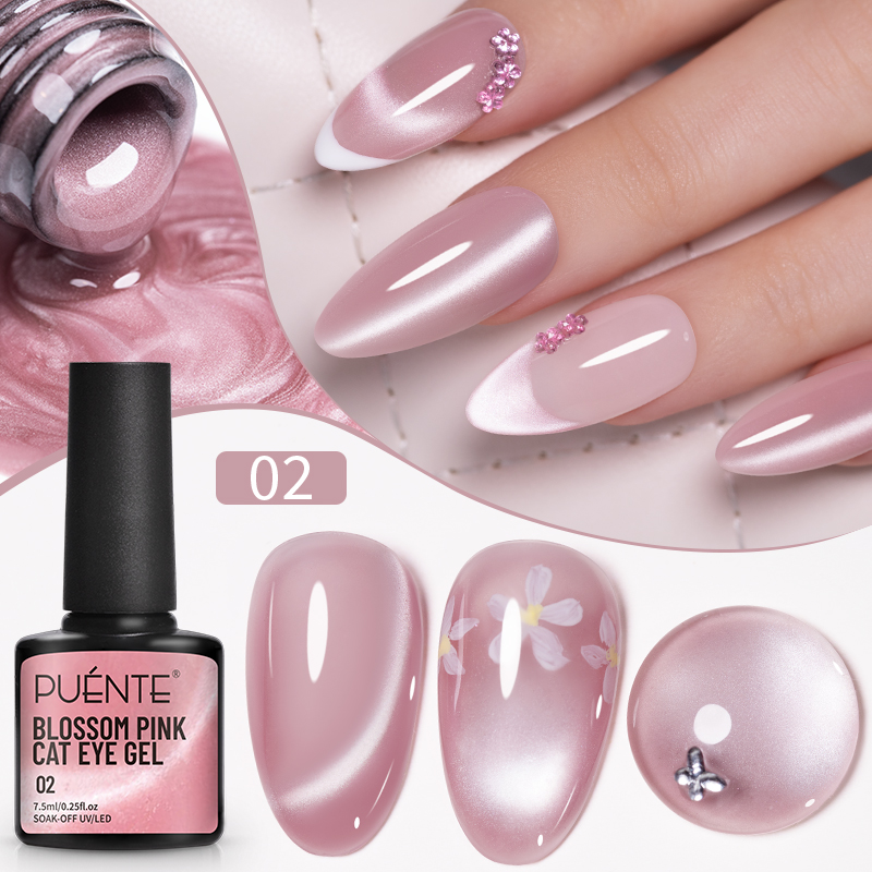 7.5ML Cherry Pink Jelly Glass  - Nail Art Pink Cat Eye ulasan dan harga