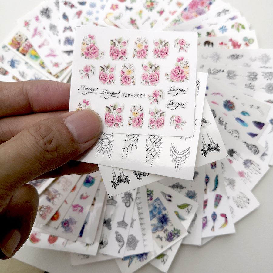 48 Buah Stiker Seni Kuku, Bung - Nail Art France ulasan dan harga