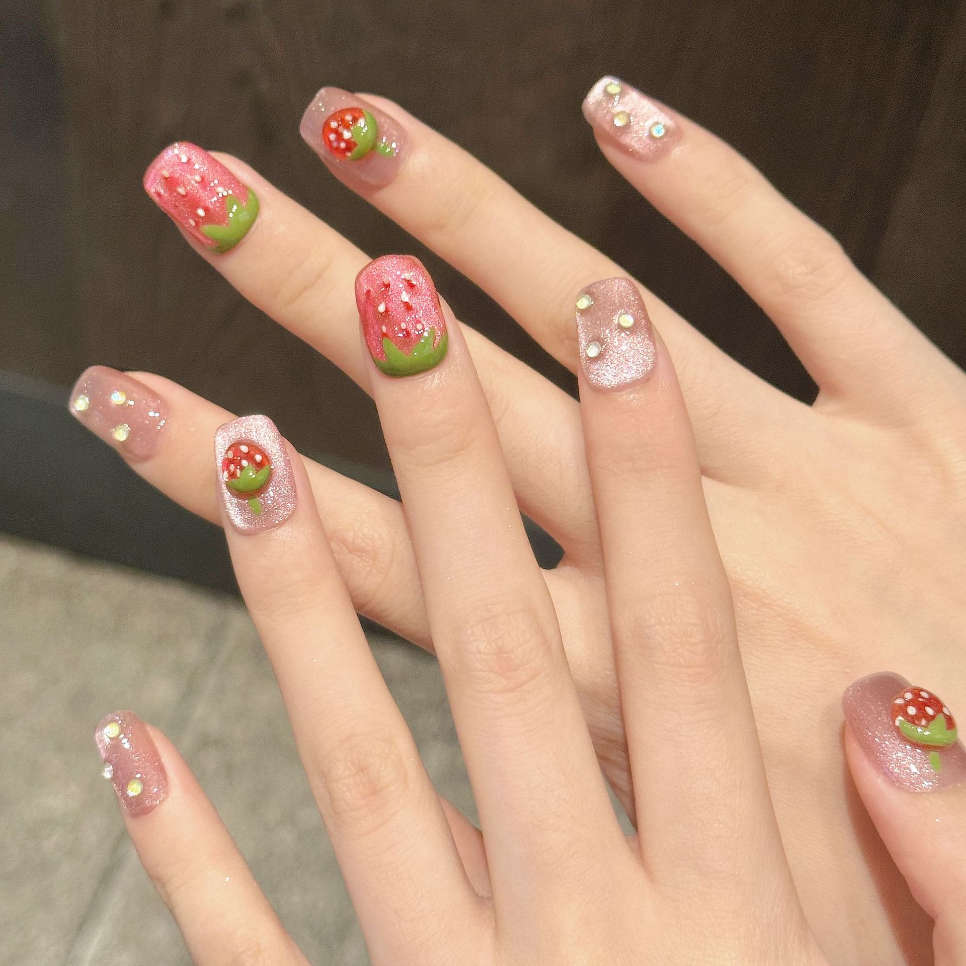 10 Buah Kuku Tekan Buatan Tang - Nail Art Pink Cat Eye ulasan dan harga
