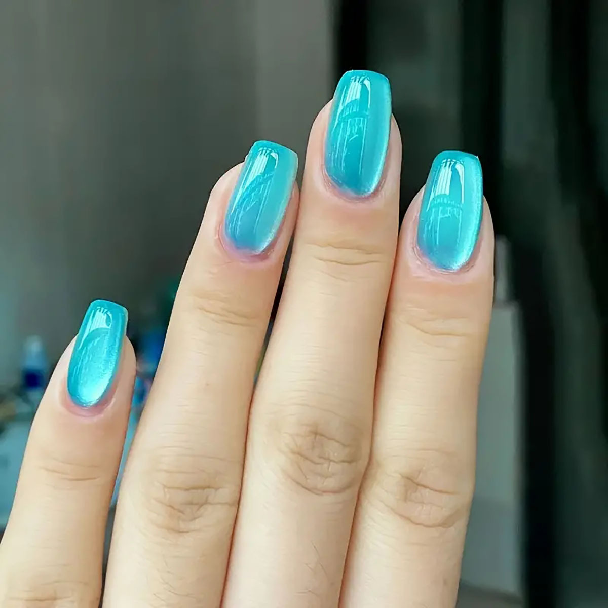 Kuku palsu balet persegi pende - Nail Art Pink Cat Eye ulasan dan harga