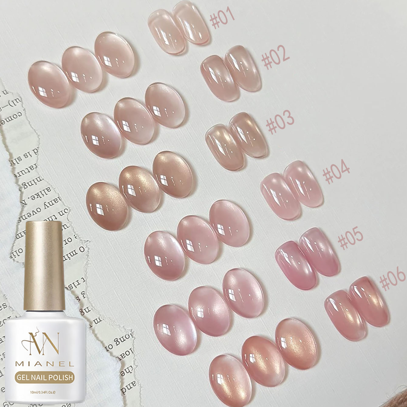 MIANEL 10ML Seri Lover Pink Ca - Nail Art Pink Cat Eye ulasan dan harga