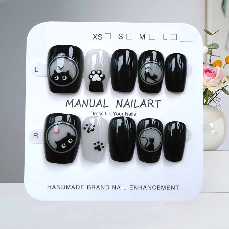 10 Buah Kuku Tekan Buatan Tang - Nail Art Pink Cat Eye ulasan dan harga