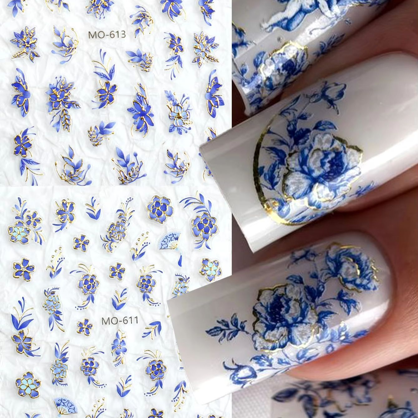Stiker Kuku Bunga 3D - Desain  - Nail Art France ulasan dan harga
